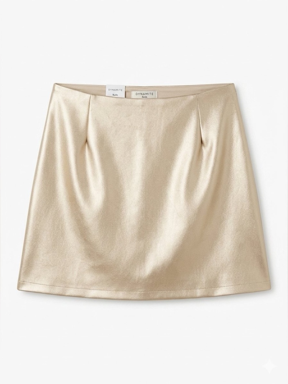 NWT Dynamite Kaila Metallic Silver A-Line Mini Skirt US M